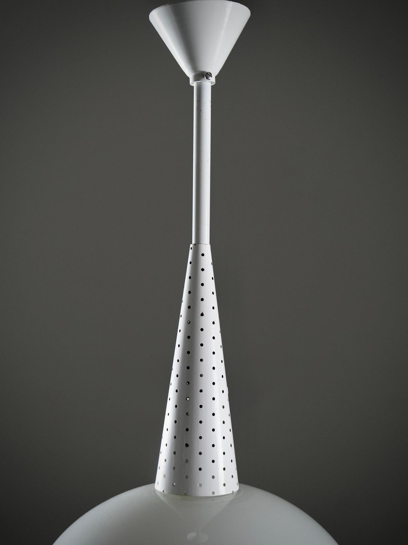 Set of 2 Mathieu Matégot for Holophane Ceiling Lamps in Metal and Glass, 1960's
