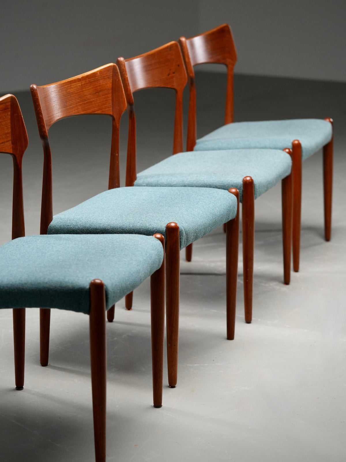 Set of 4 Teak Dining Chairs by C. Linneberg & B. Pedersen, 1970s