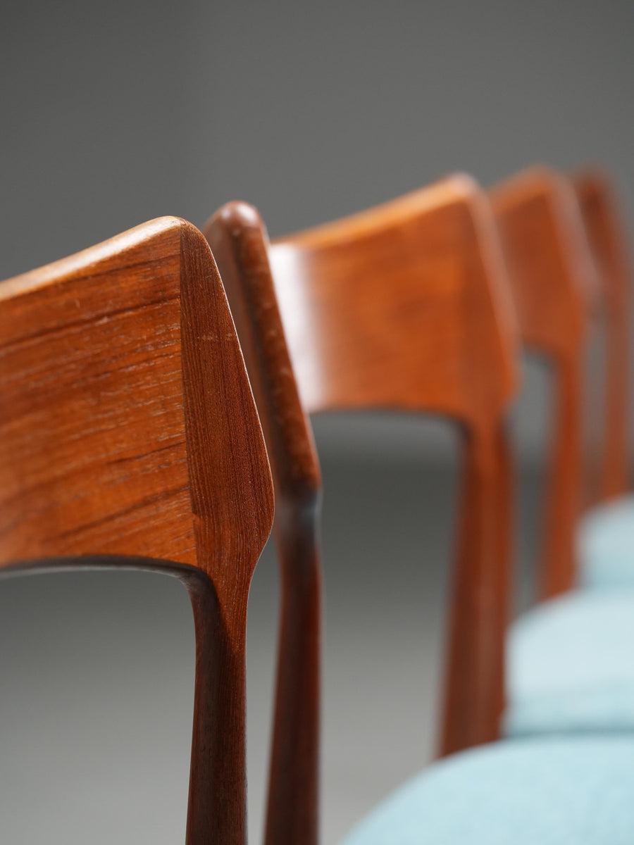 Set of 4 Teak Dining Chairs by C. Linneberg & B. Pedersen, 1970s