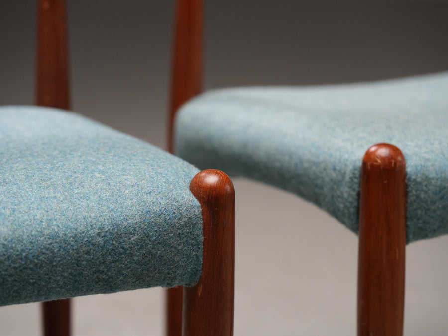 Set of 4 Teak Dining Chairs by C. Linneberg & B. Pedersen, 1970s