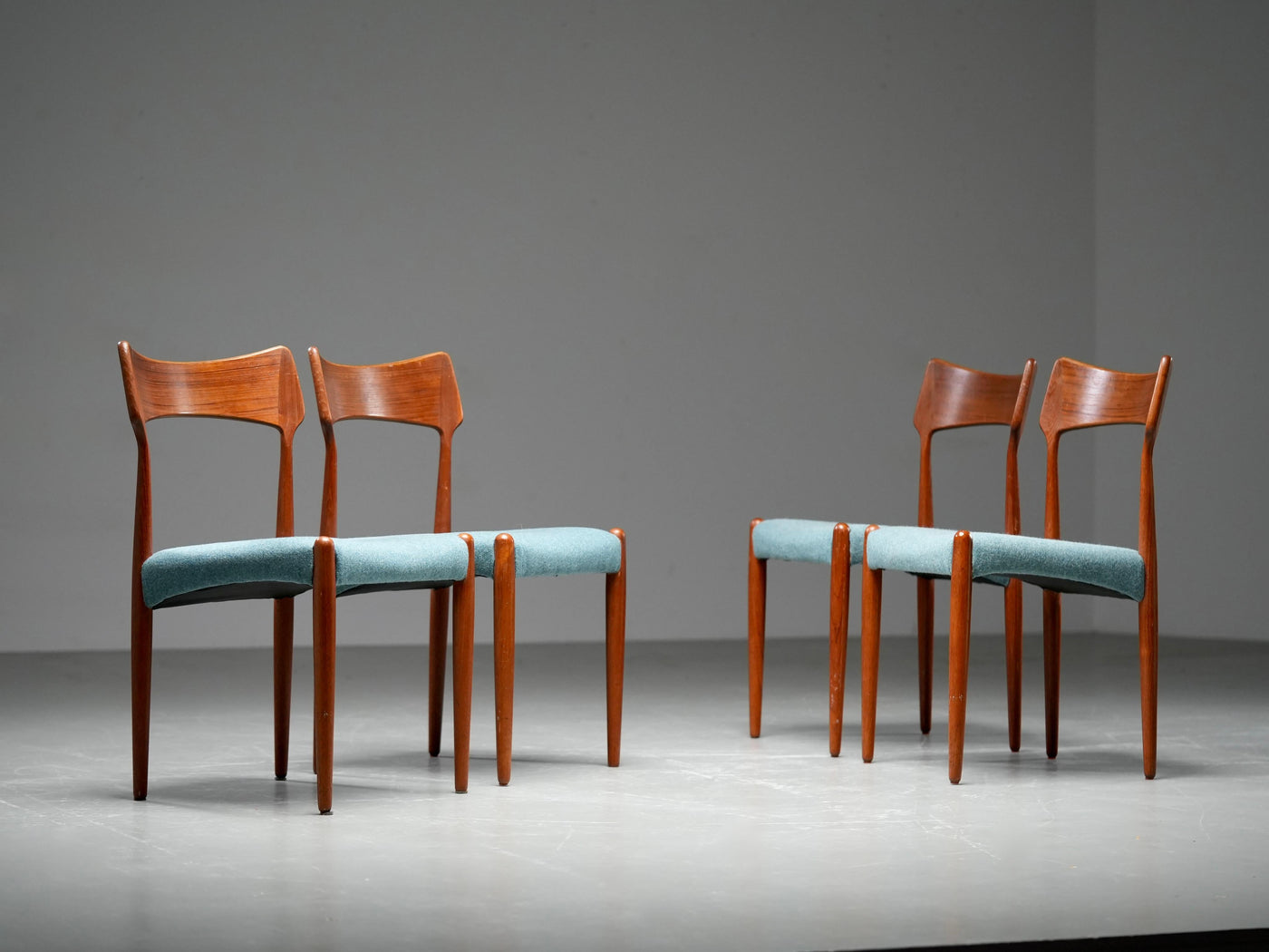 Set of 4 Teak Dining Chairs by C. Linneberg & B. Pedersen, 1970s
