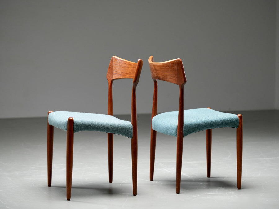 Set of 4 Teak Dining Chairs by C. Linneberg & B. Pedersen, 1970s