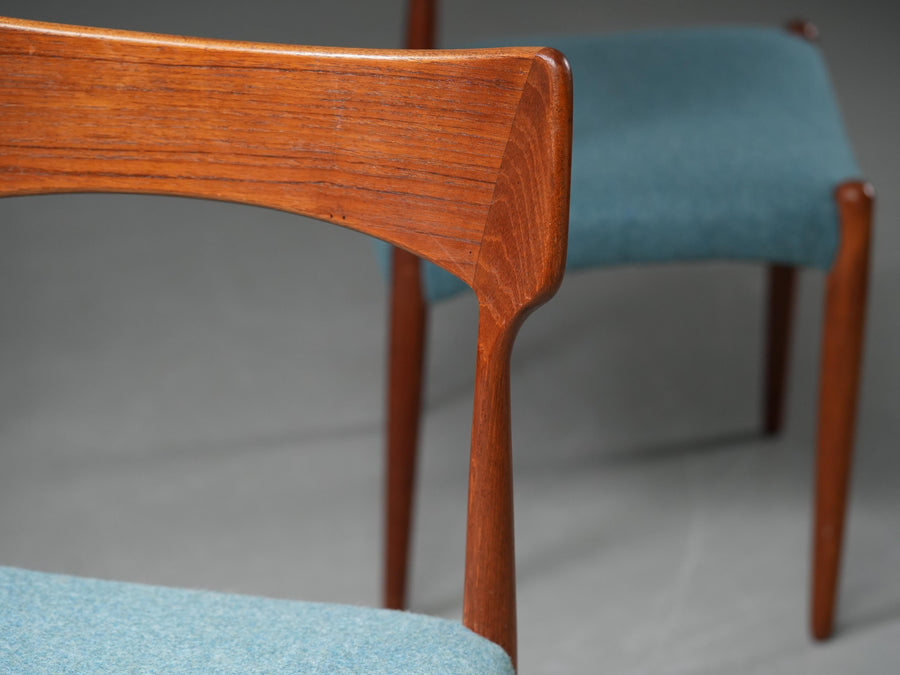 Set of 4 Teak Dining Chairs by C. Linneberg & B. Pedersen, 1970s