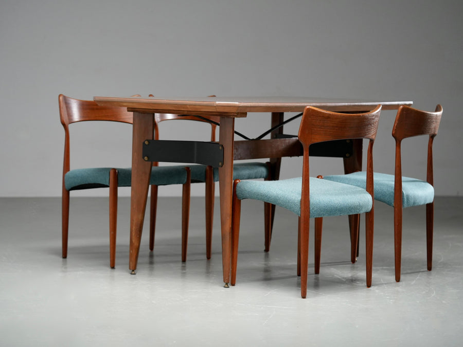 Set of 4 Teak Dining Chairs by C. Linneberg & B. Pedersen, 1970s