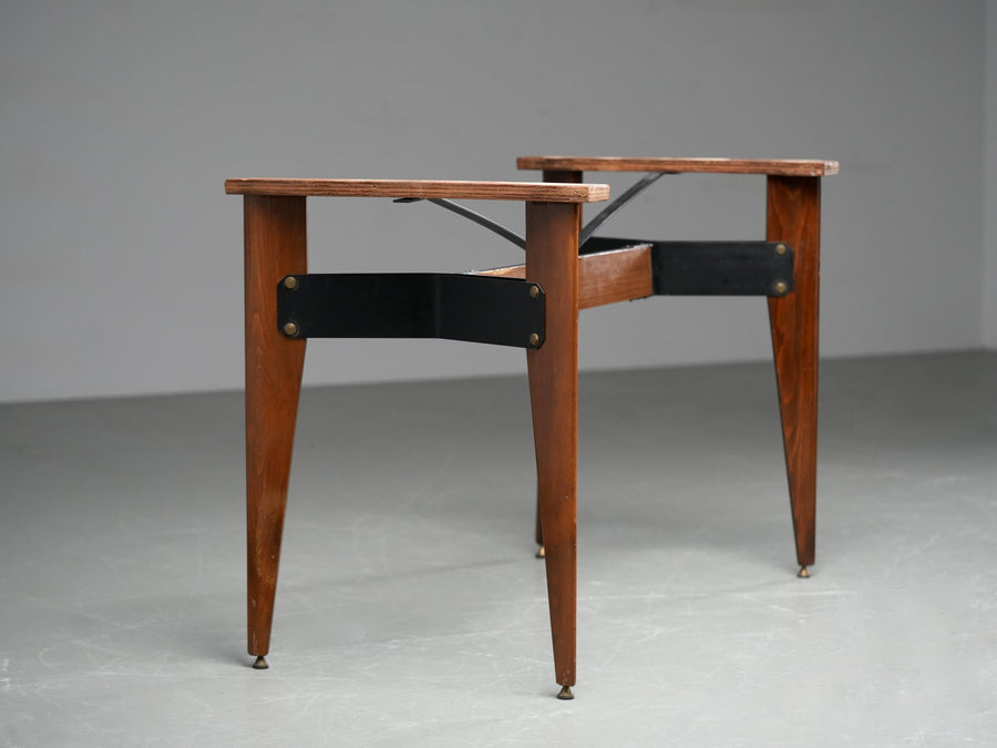 Carlo Ratti Dining Table in Wood and Metal, Italy, 1960's