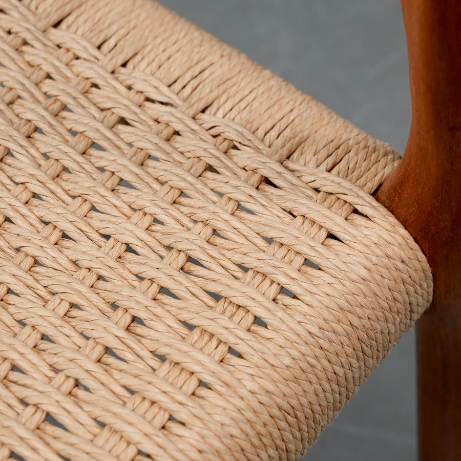 Set of 4 Niels Otto Møller Dining Chairs in Teak and Papercord, Denmark, 1960's