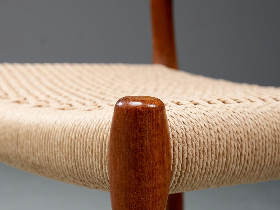 Set of 4 Niels Otto Møller Dining Chairs in Teak and Papercord, Denmark, 1960's