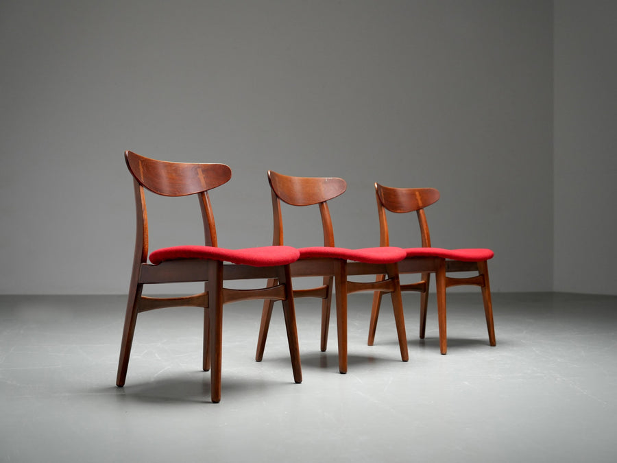 Set of 3 Hans Wegner "CH30" Chairs, Denmark, 1960's
