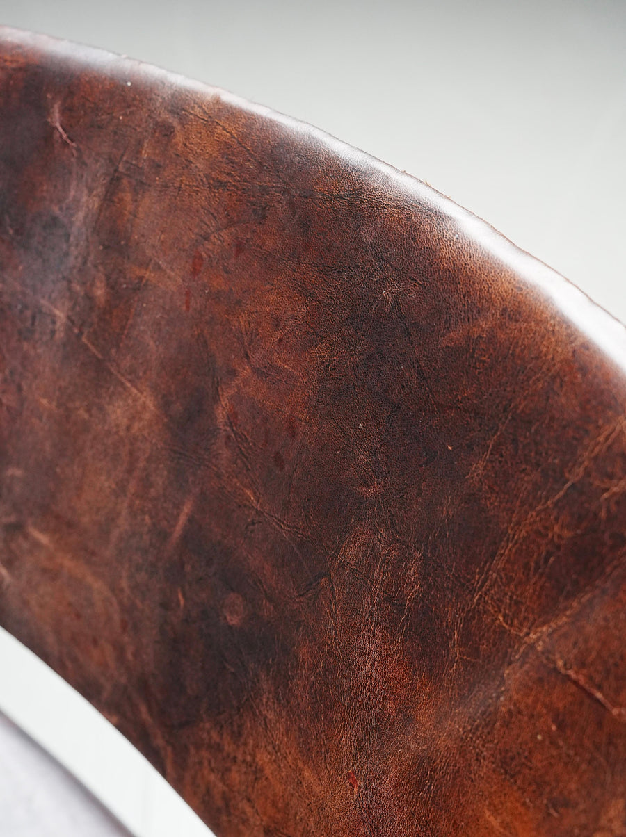 Armchair in Leather and Teak by Larsen and Bender for Willy Beck, Denmark, 1950