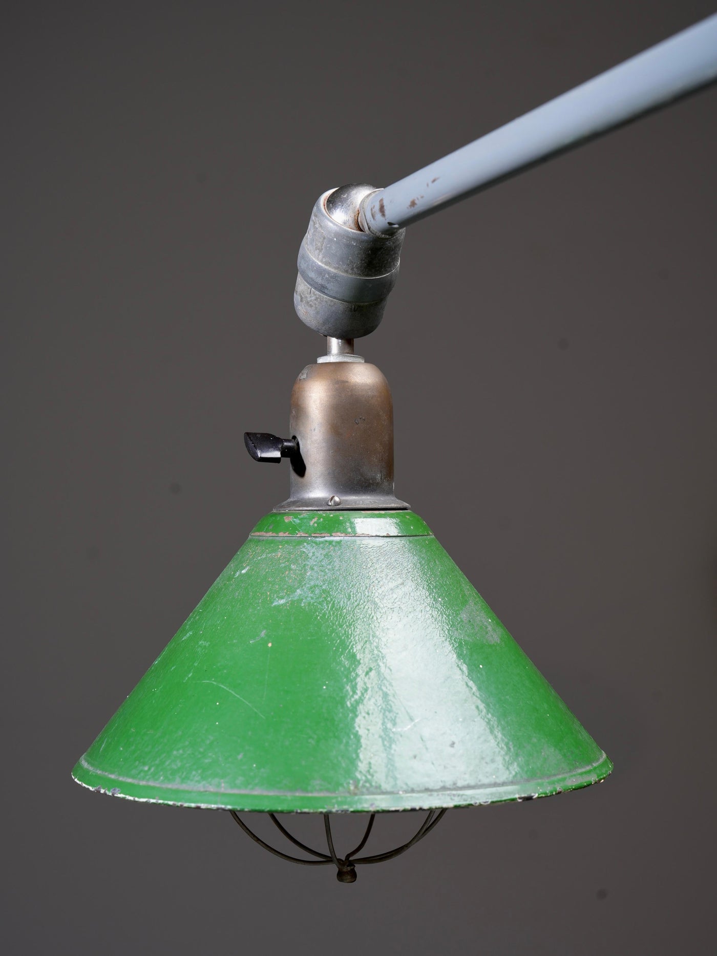 Old Version Johan Petterson Triplex Lamp with Green Shade, Sweden, 1930's