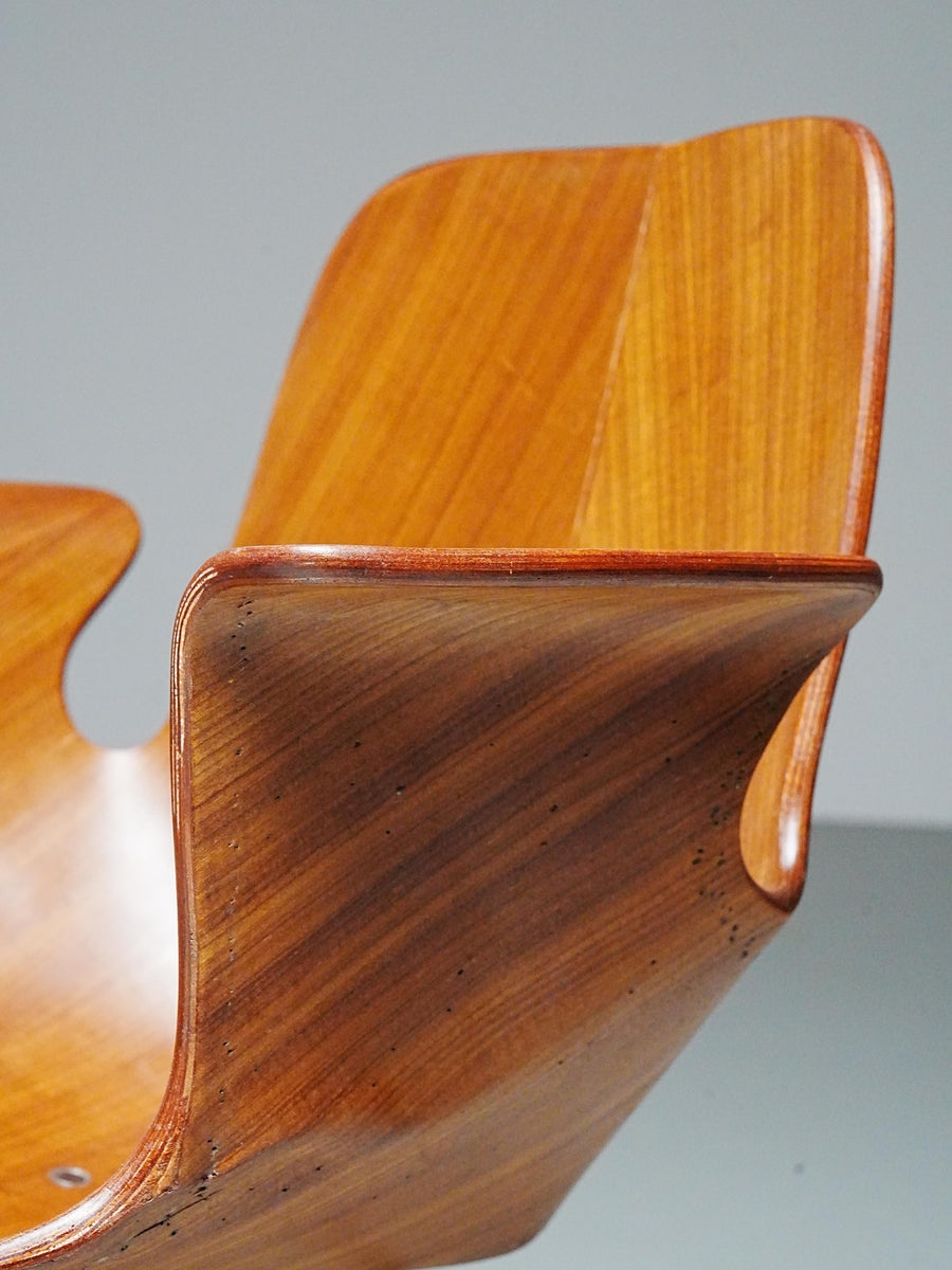 Set of 6 Medea Dining Chairs (2 Armchairs) by Vittorio Nobile, Italy, 1950's
