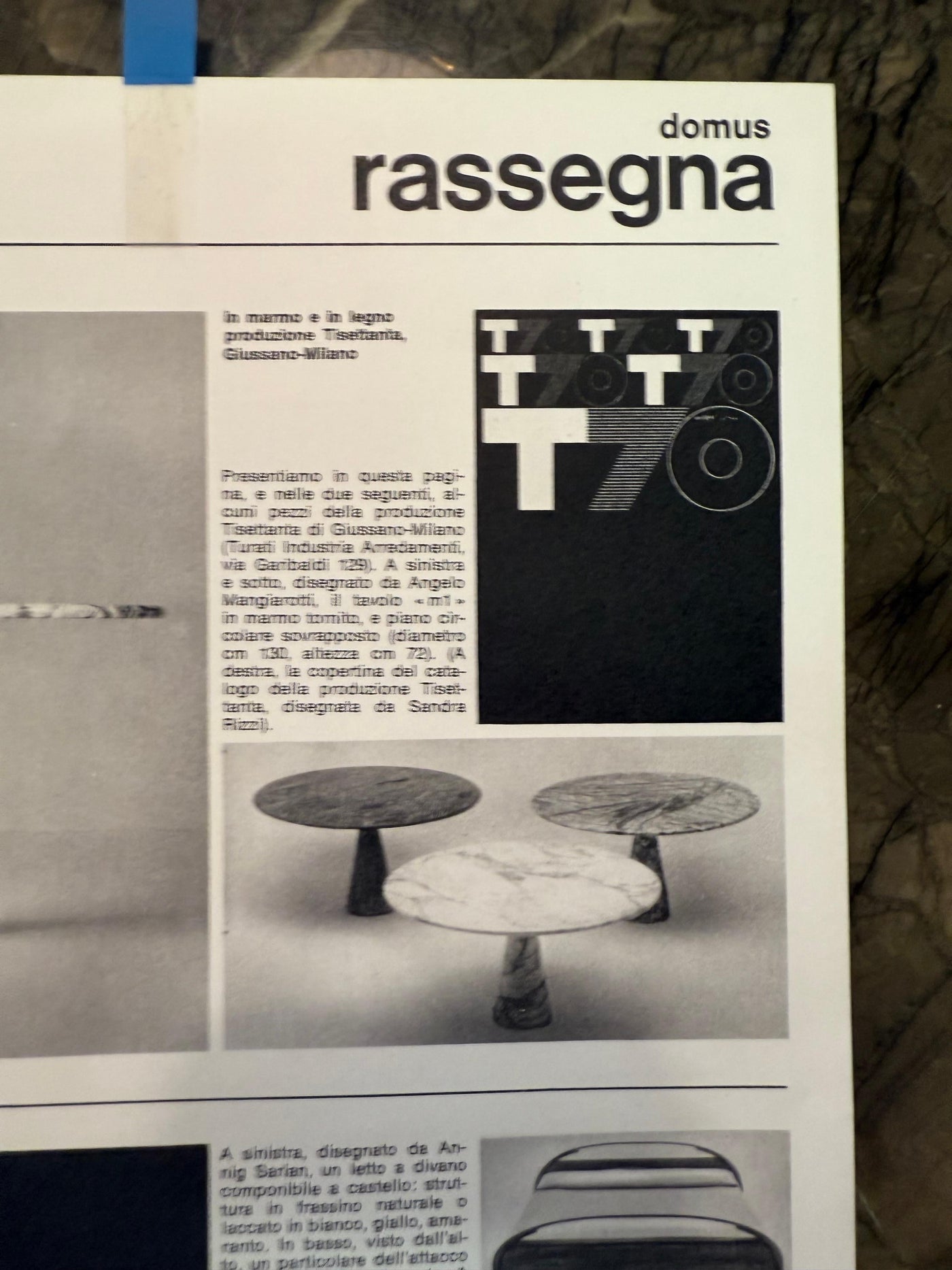 A. Mangiarotti M1 Dining Table for Tisettanta early production in Marble, 1969