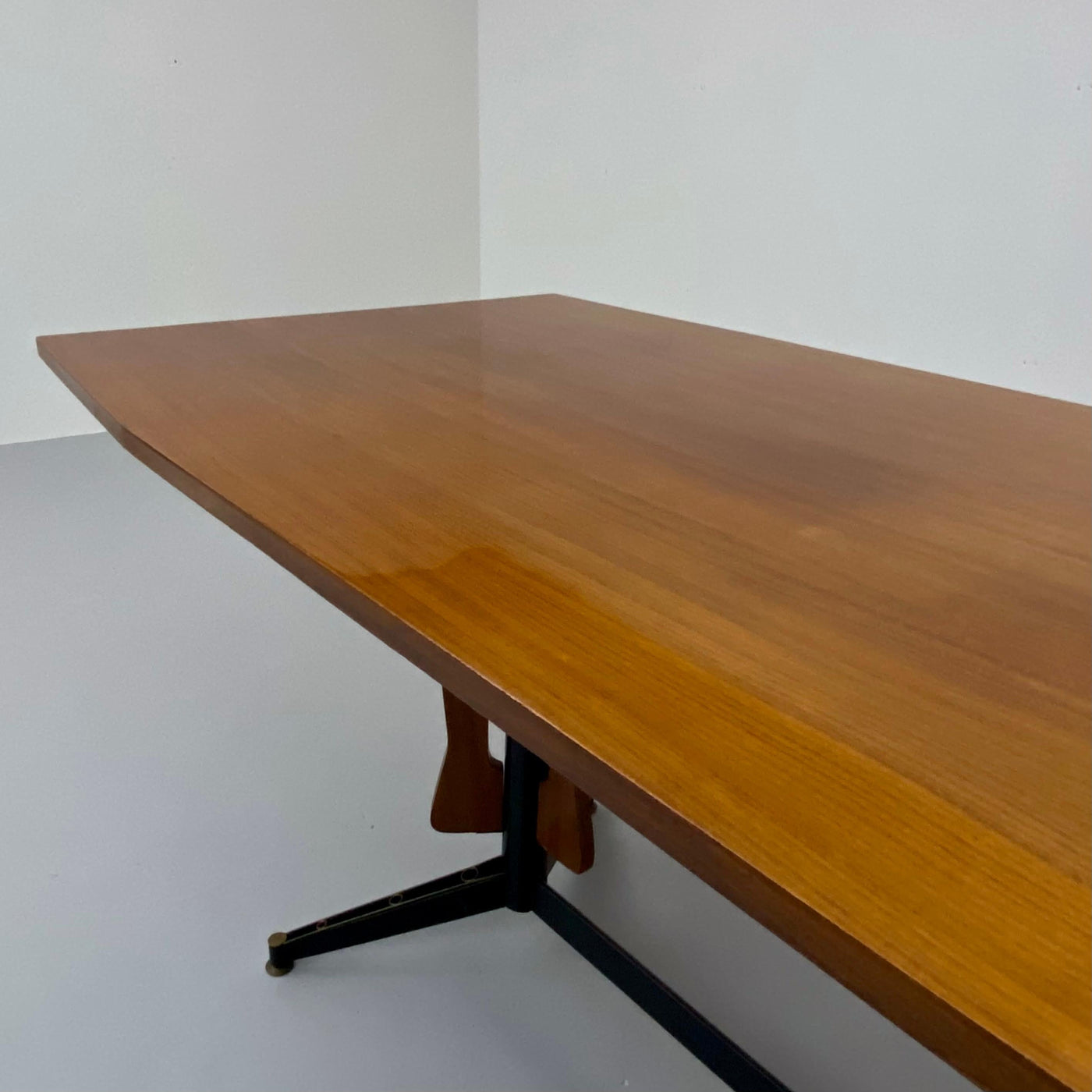 Carlo Ratti Dining Table in Wood and Metal, Italy, 1960's