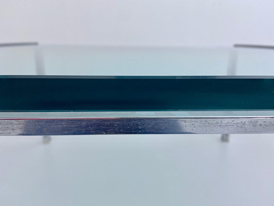Ross Littel 'Luar' Coffee Table in Glass and Metal for Icf Padova, Italy 1970's