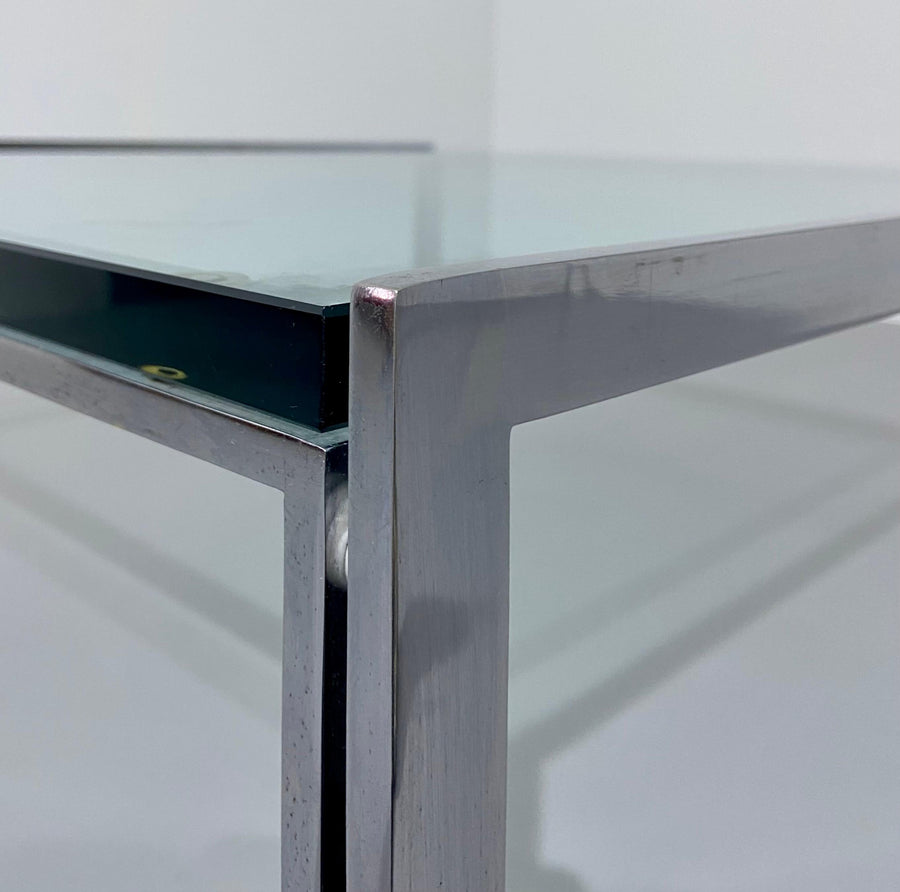 Ross Littel 'Luar' Coffee Table in Glass and Metal for Icf Padova, Italy 1970's