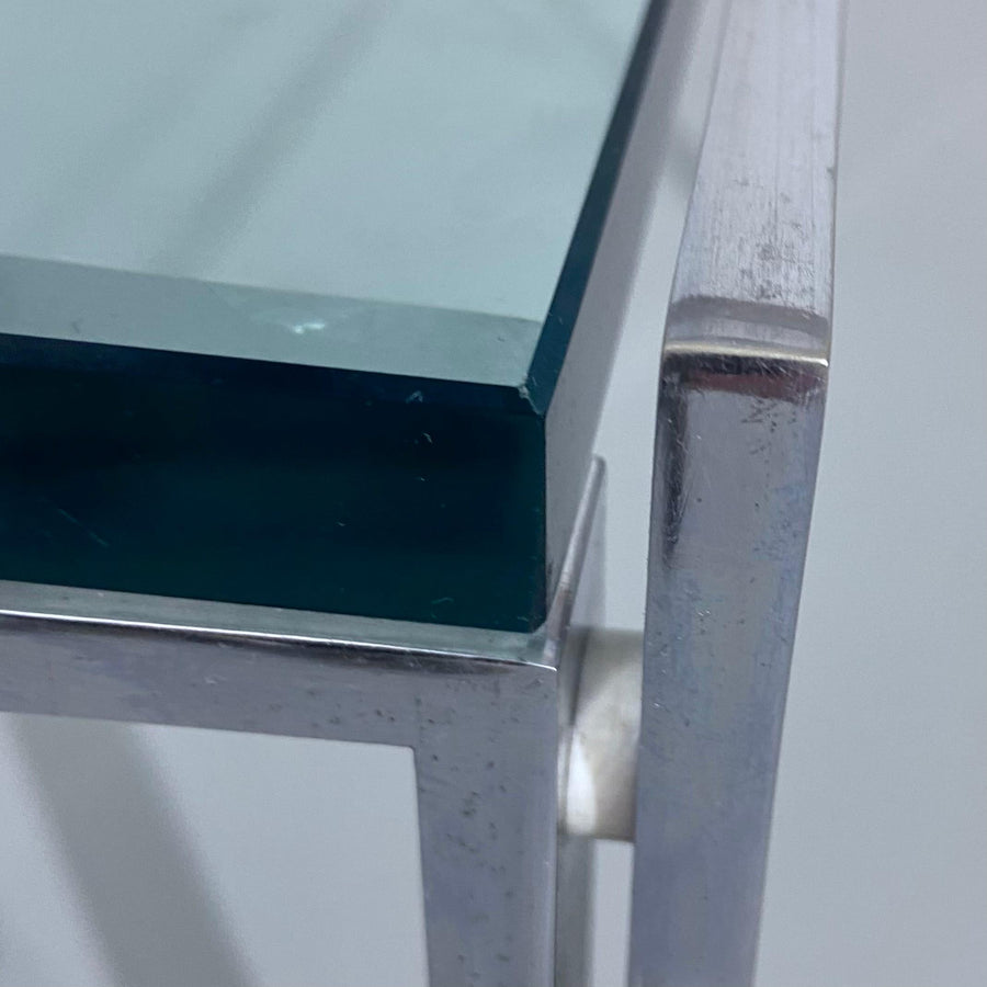 Ross Littel 'Luar' Coffee Table in Glass and Metal for Icf Padova, Italy 1970's