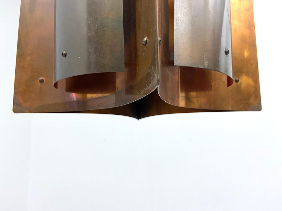 Copper and Brass Ceiling Lamp, Scandinavia, 1930's