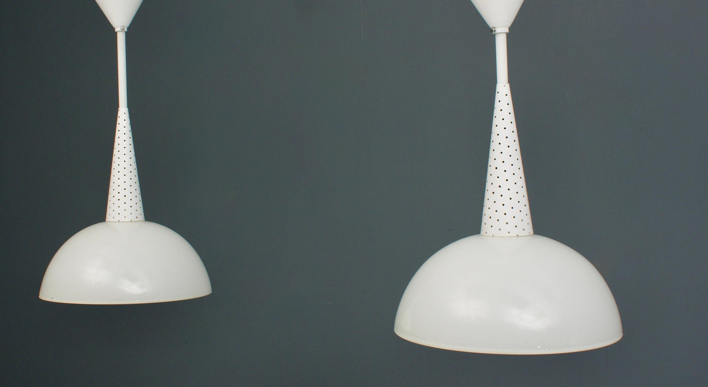 Set of 4 Mathieu Mategot for Holophane Ceiling Lamps in Metal and Glass, 1950's
