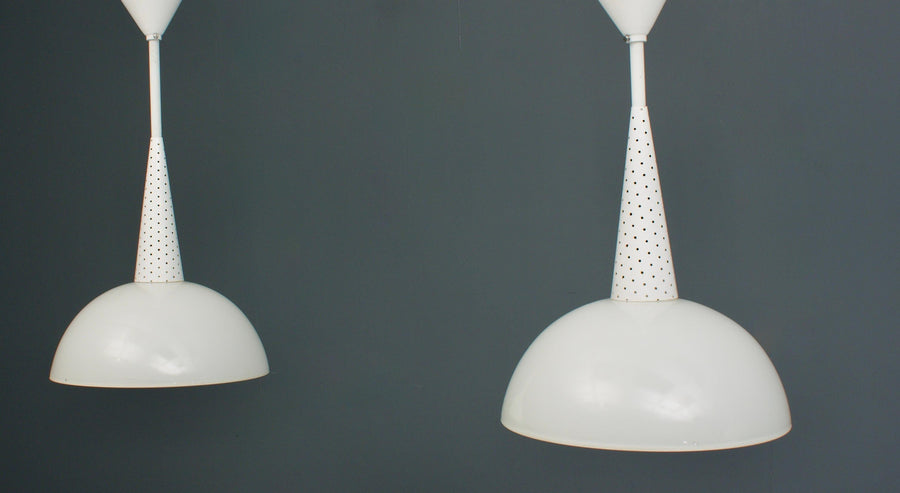 Set of 4 Mathieu Mategot for Holophane Ceiling Lamps in Metal and Glass, 1950's