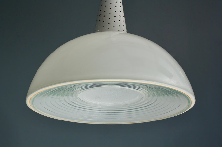 Set of 4 Mathieu Mategot for Holophane Ceiling Lamps in Metal and Glass, 1950's
