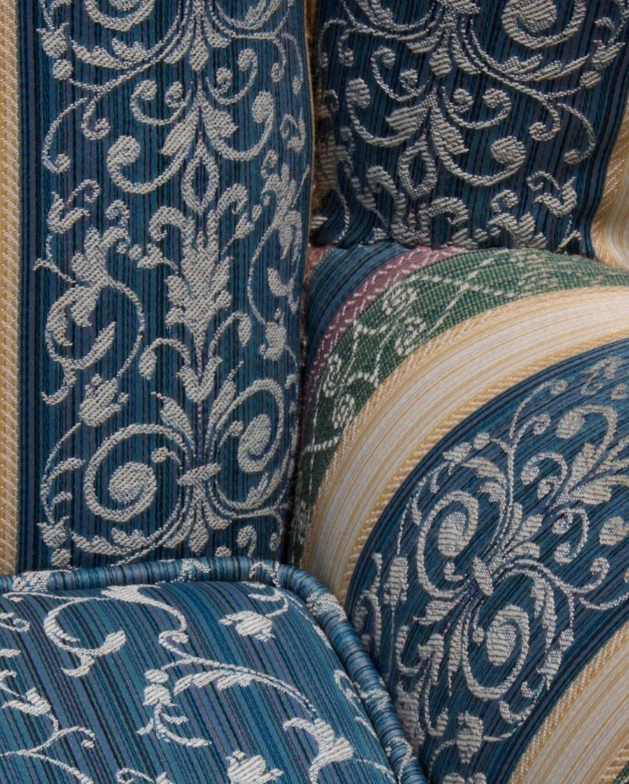Set of Two Lounge Chairs by I.S.A. in Silk Upholstery and Brass, Italy, 1950s