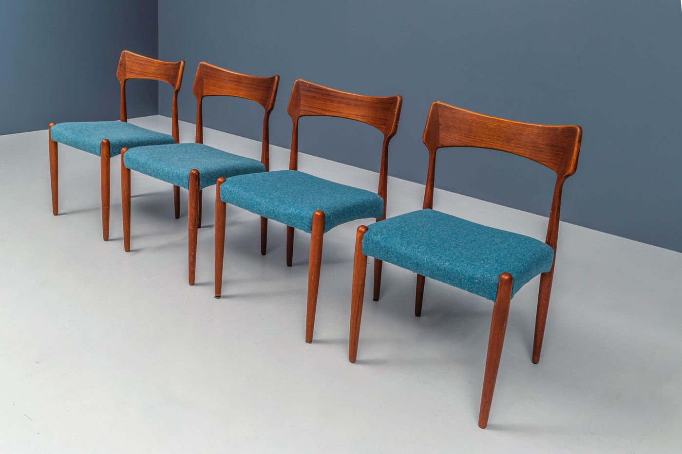 Set of 4 Dining Room Chairs by C. Linneberg for B. Pedersen, Denmark, 1970's