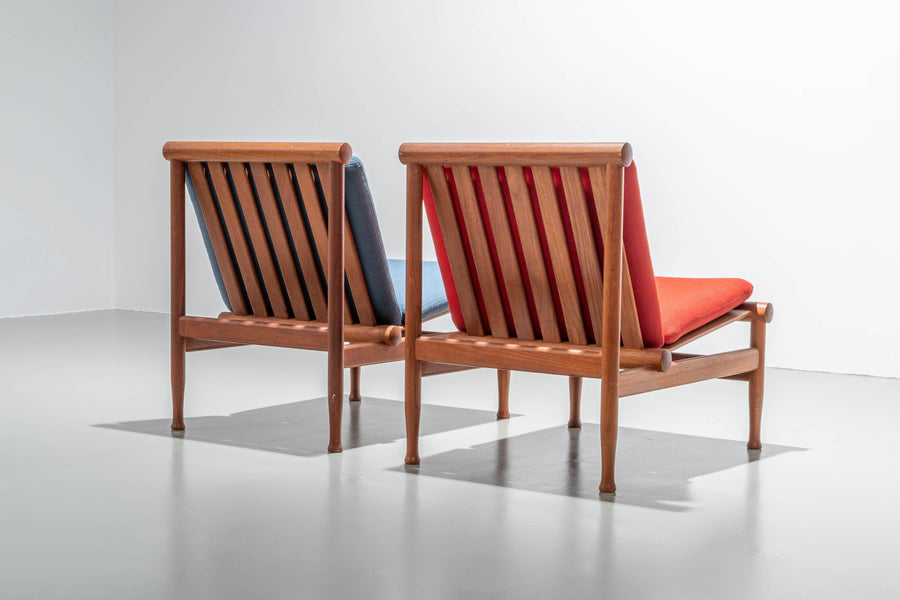 Set of 2 Lounge Chairs by Kai Lyngfeld Larsen in Teak, Denmark, 1960's