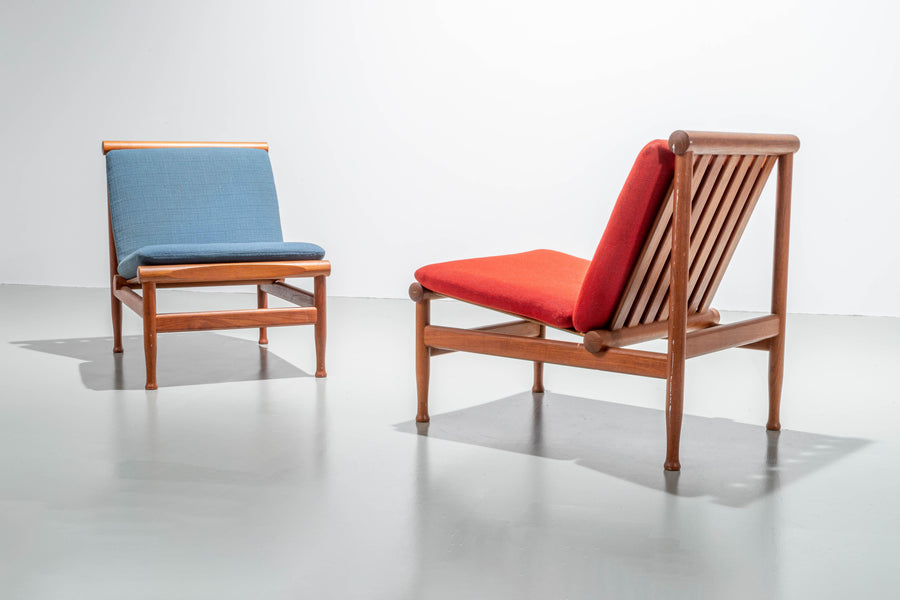 Set of 2 Lounge Chairs by Kai Lyngfeld Larsen in Teak, Denmark, 1960's