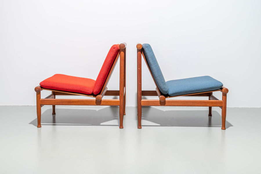 Set of 2 Lounge Chairs by Kai Lyngfeld Larsen in Teak, Denmark, 1960's