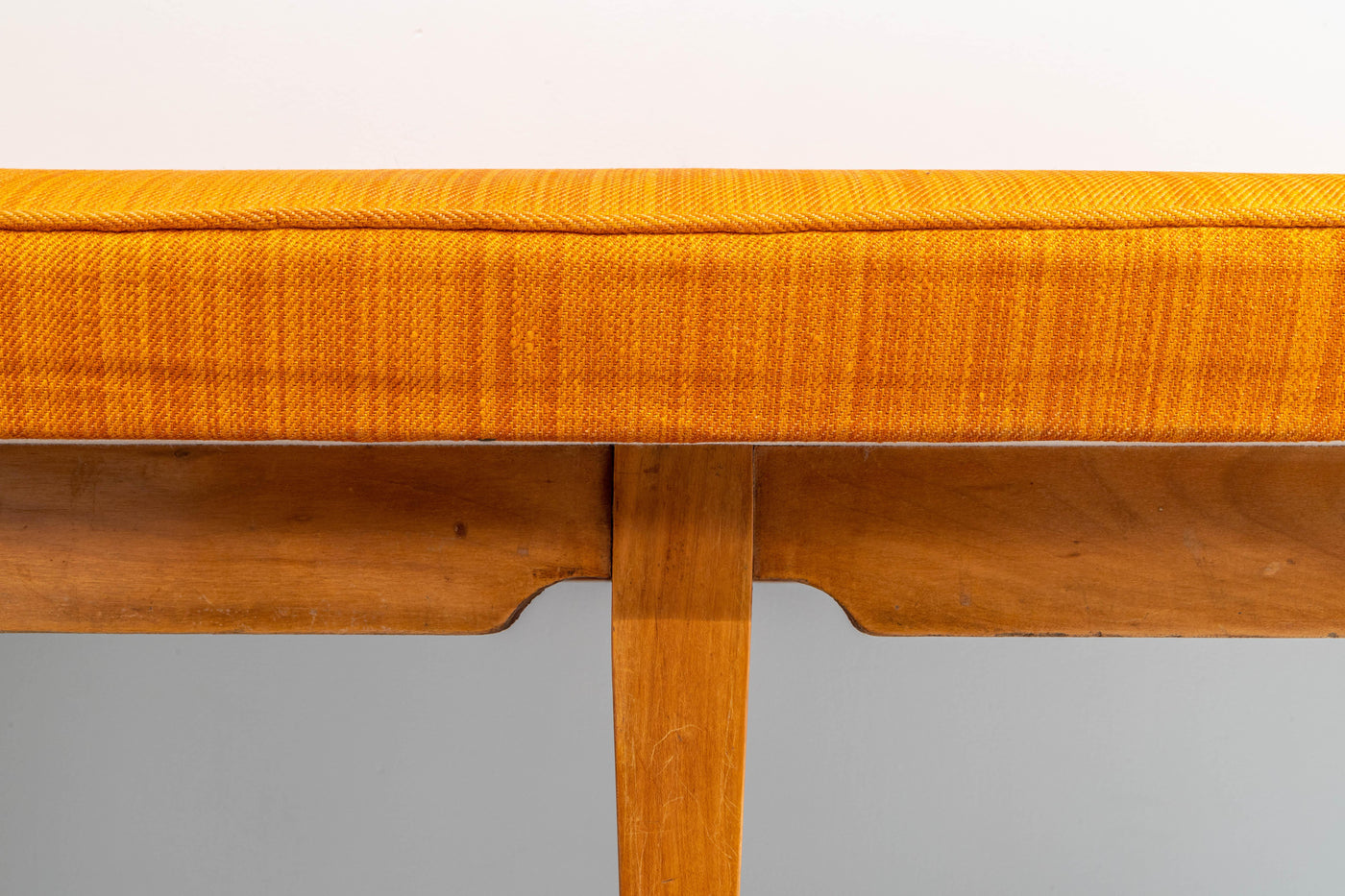 Corner Sofa Blond Wood and Fabric, Italy, 1950's
