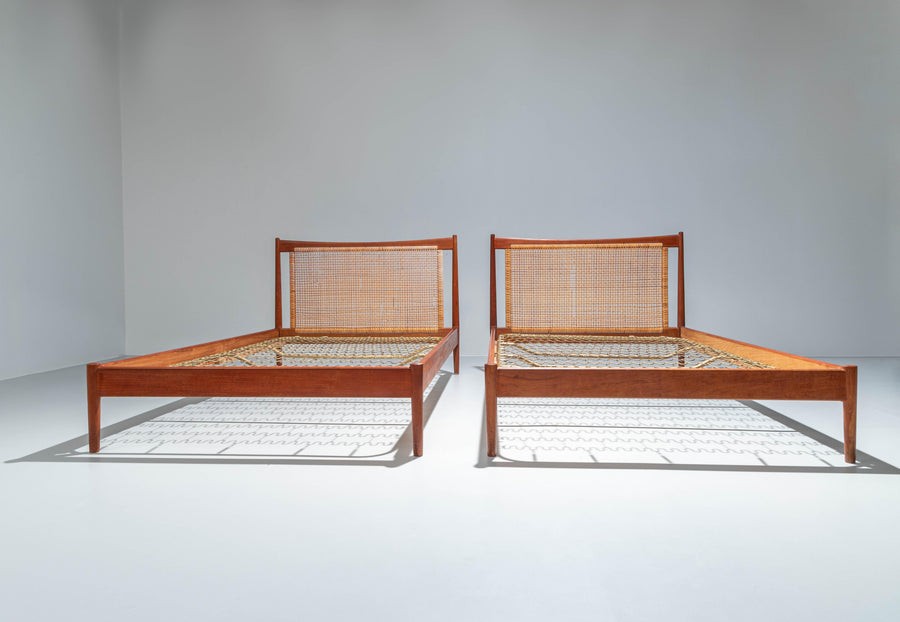 Set of 2 Beds by Børge Mogensen for Søborg Møbelfabrik Denmark, 1950's
