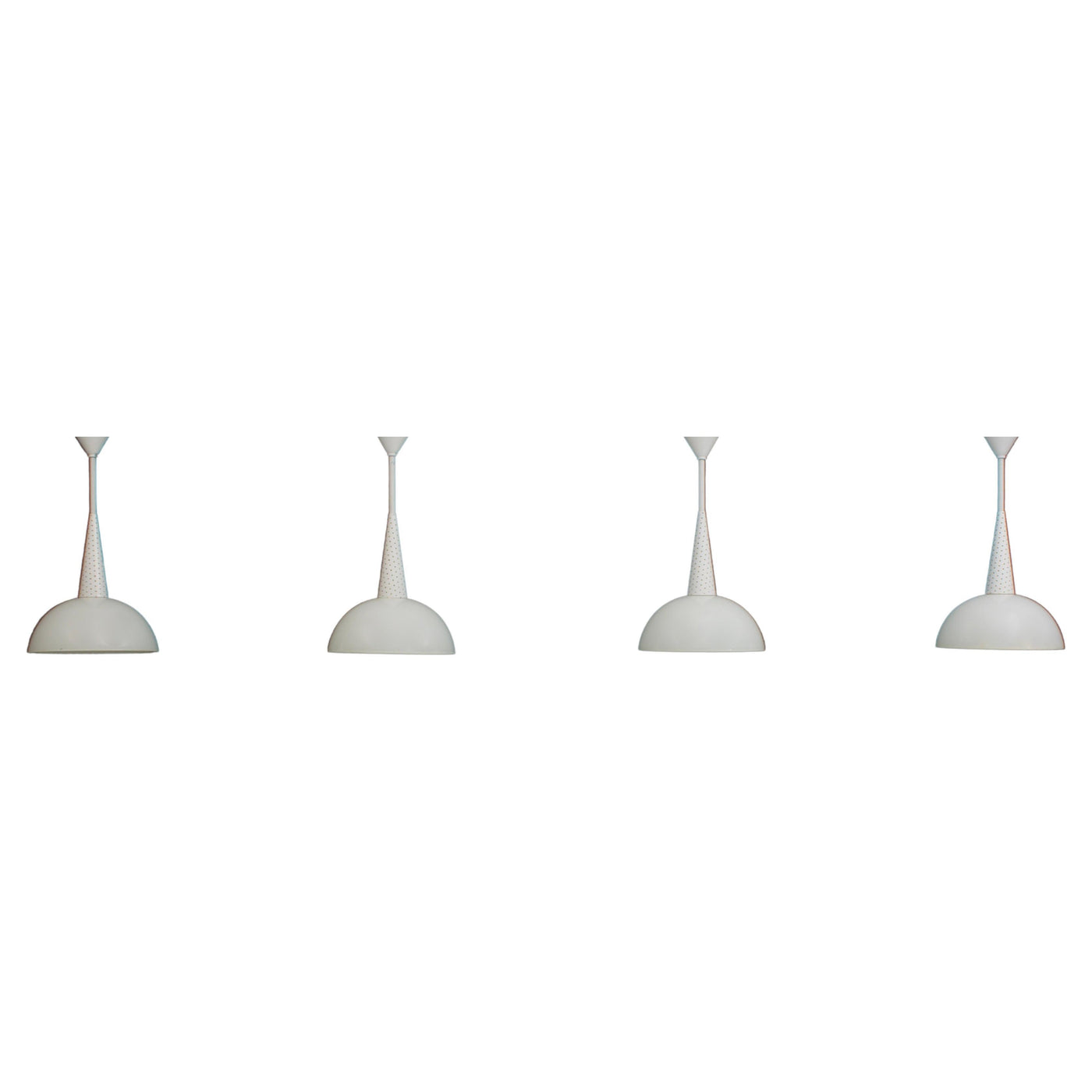 Set of 4 Mathieu Mategot for Holophane Ceiling Lamps in Metal and Glass, 1950's