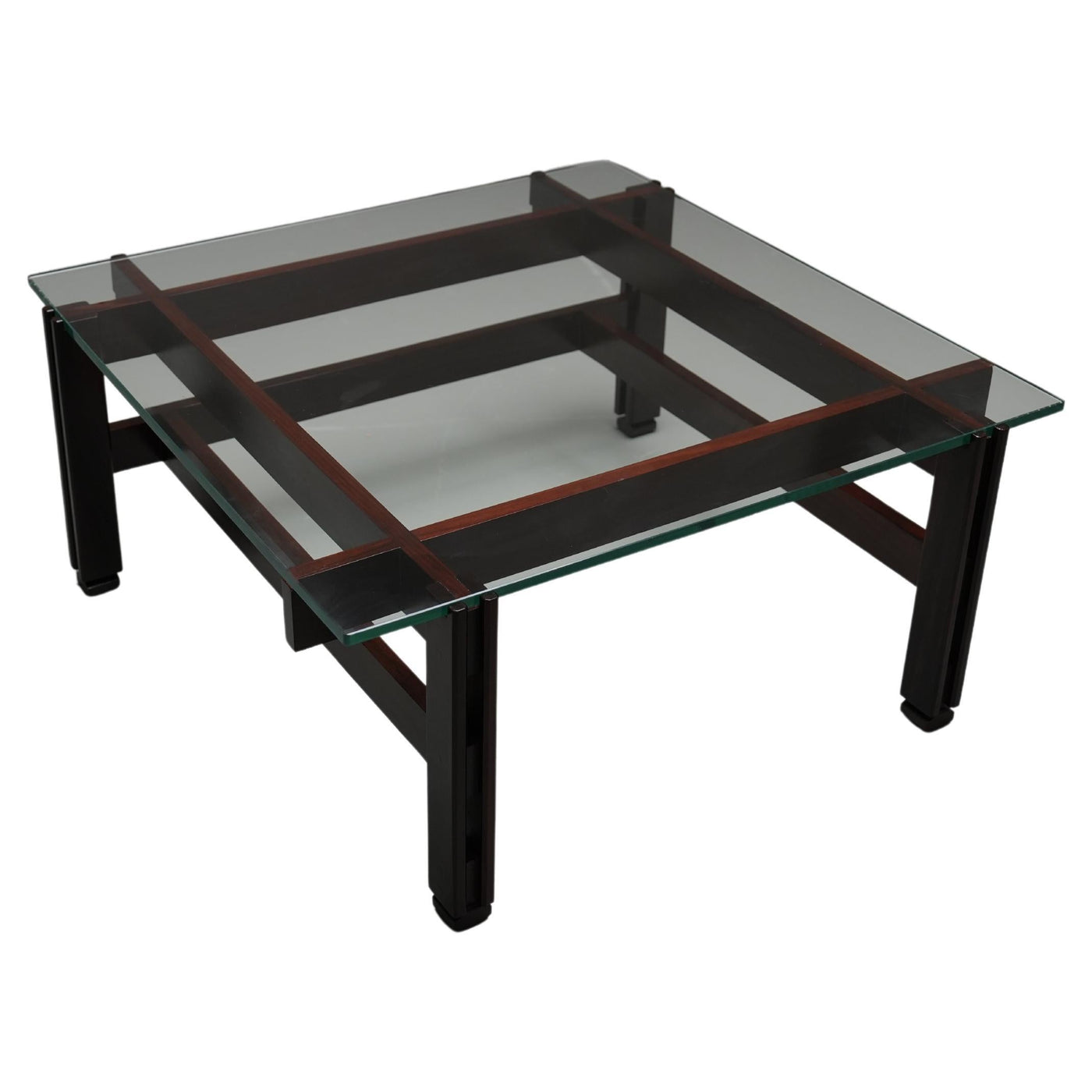 Ico Parisi Coffee Table in Glass and Wood for Cassina, Italy, 1962