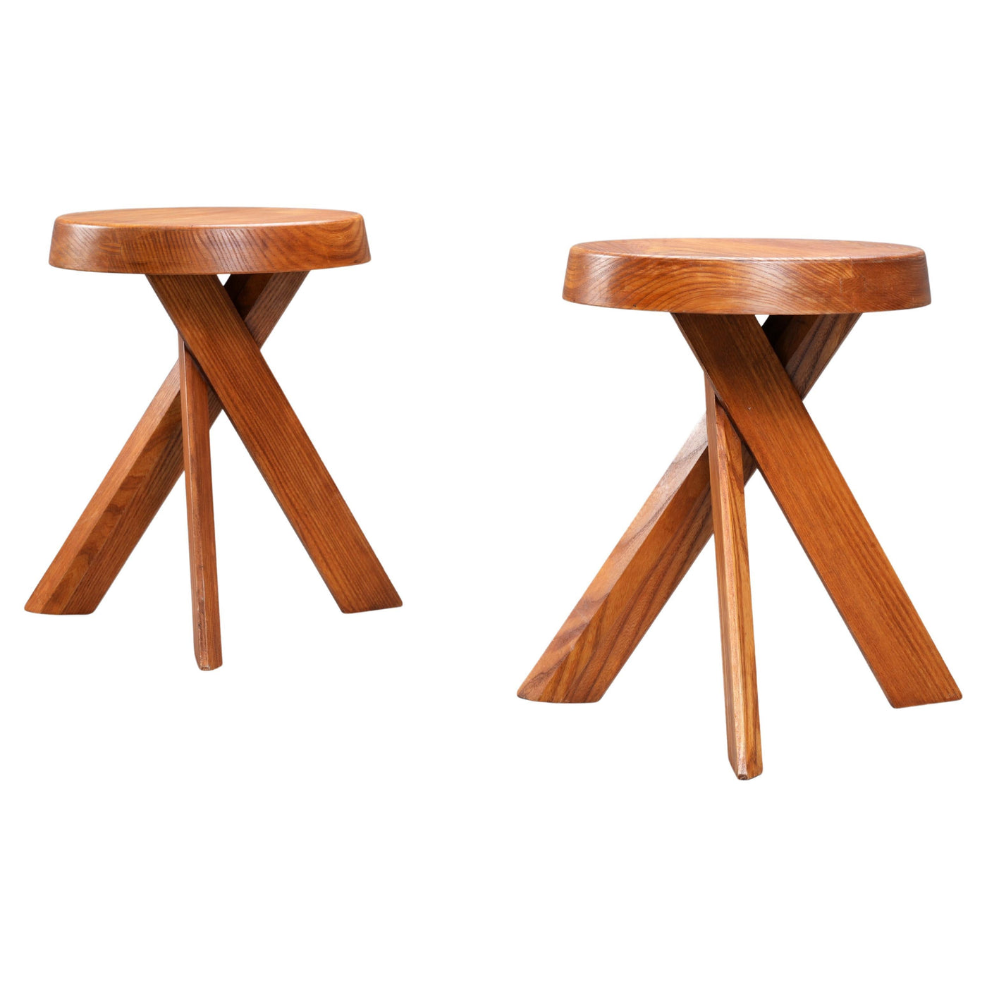 Set of 2 S13A Stools old version by Pierre Chapo in Elm, France, 1970's