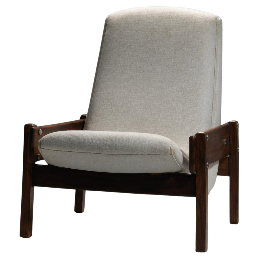 'Vronka' Armchair by Sergio Rodrigues in Wood and Fabric, Brazil, 1962