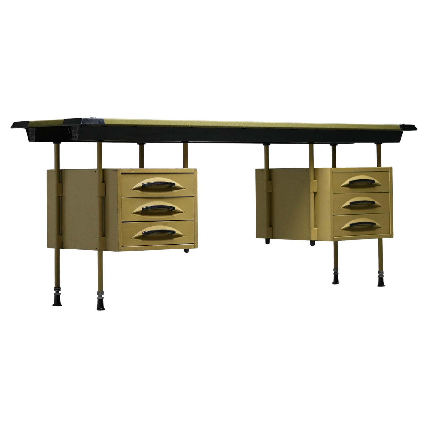 Studio BBPR for Olivetti "Spazio" Desk with an Olive Felt Top, Italy, 1960's