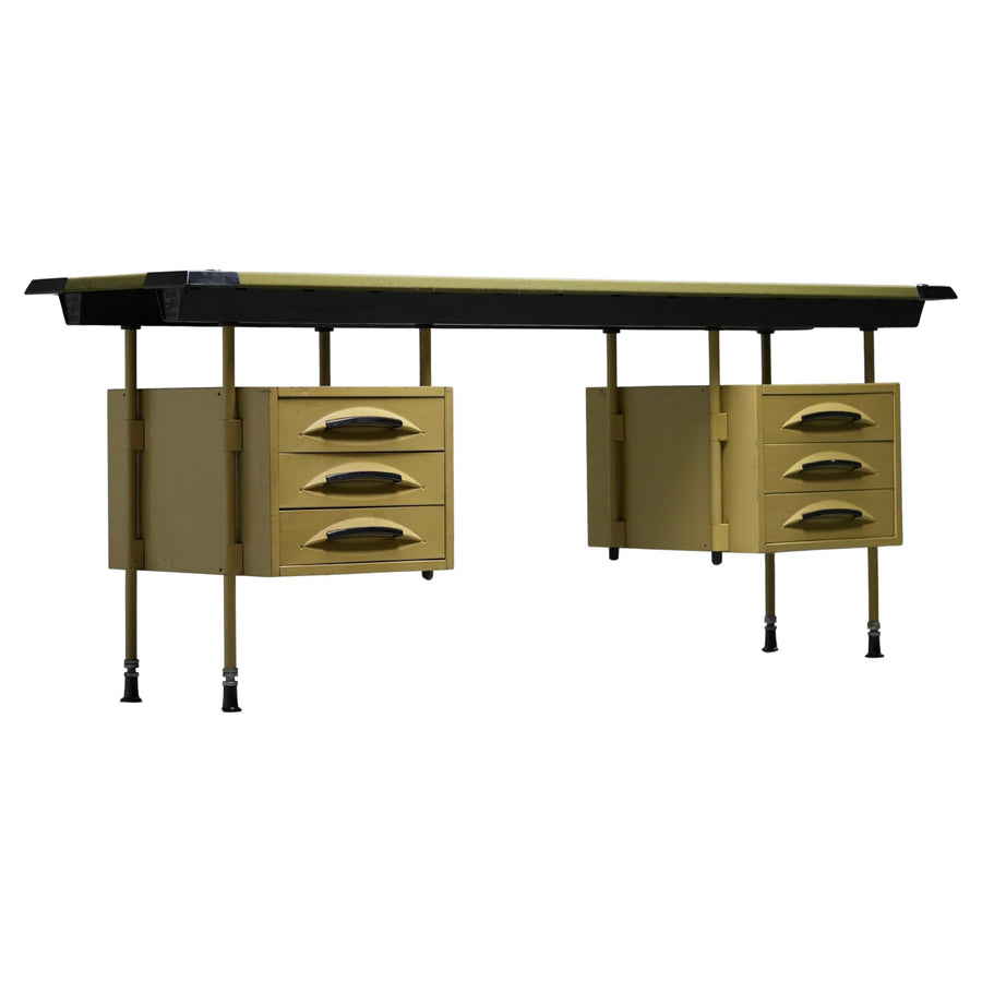 Studio BBPR for Olivetti "Spazio" Desk with an Olive Felt Top, Italy, 1960's