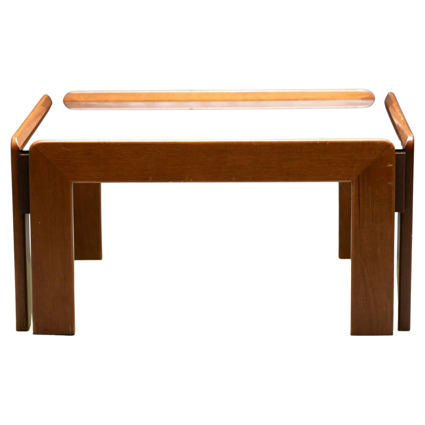 Afra and Tobia Scarpa Coffee Table in Walnut and Glass, Italy, 1960's