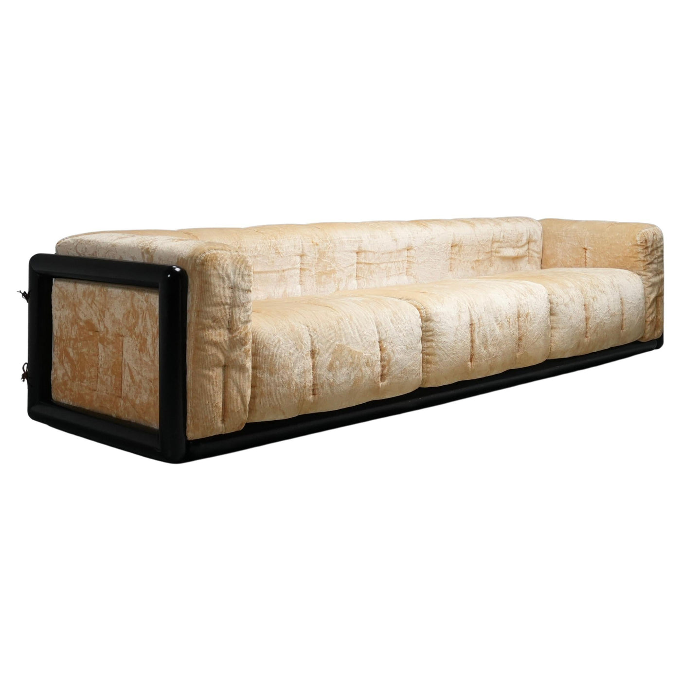 Carlo Scarpa "Cornaro" Three-seater Sofa in Velvet, Italy, 1970's
