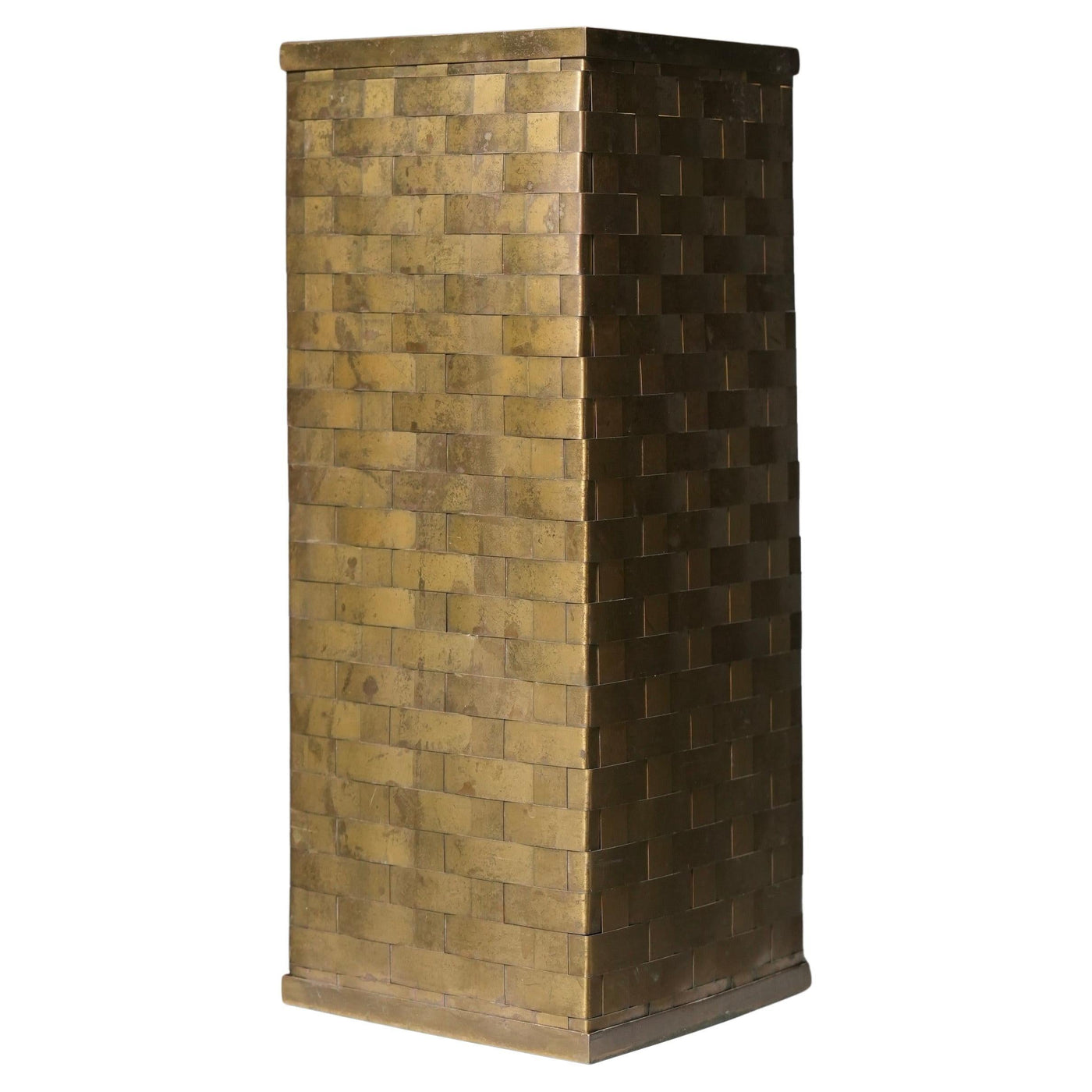 Umbrella Stand in woven Brass, Italy, 1950's