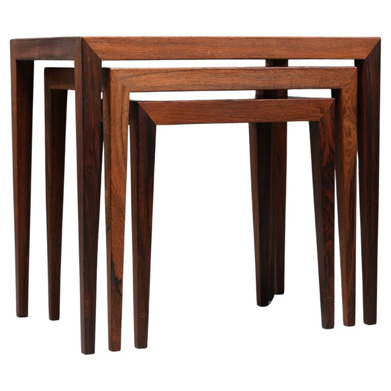 Set of 3 Nesting Tables by Severin Hansen for Haslev, Denmark, 1960's