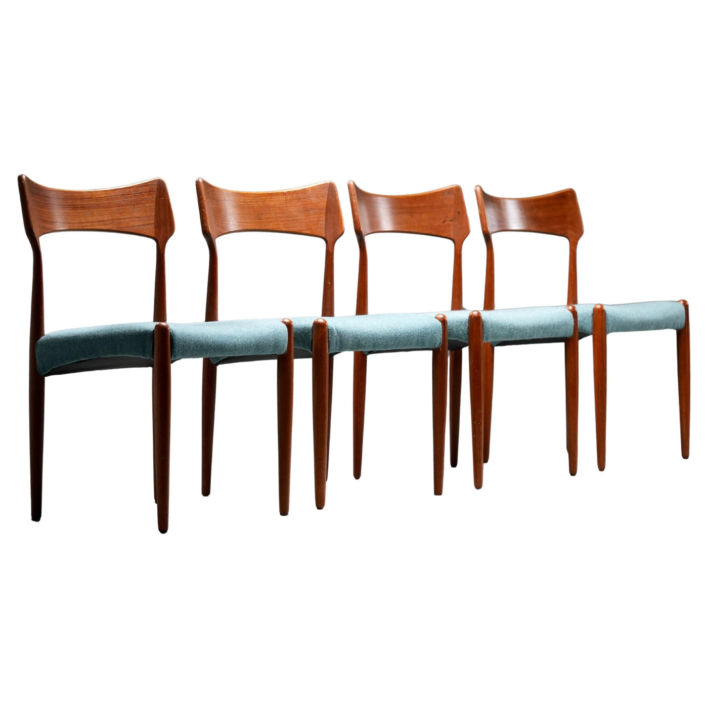 Set of 4 Teak Dining Chairs by C. Linneberg & B. Pedersen, 1970s