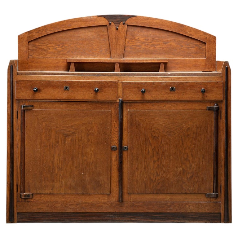 Art Deco Bar Cabinet in Solid Oak and Coromandel, Europe, 1930