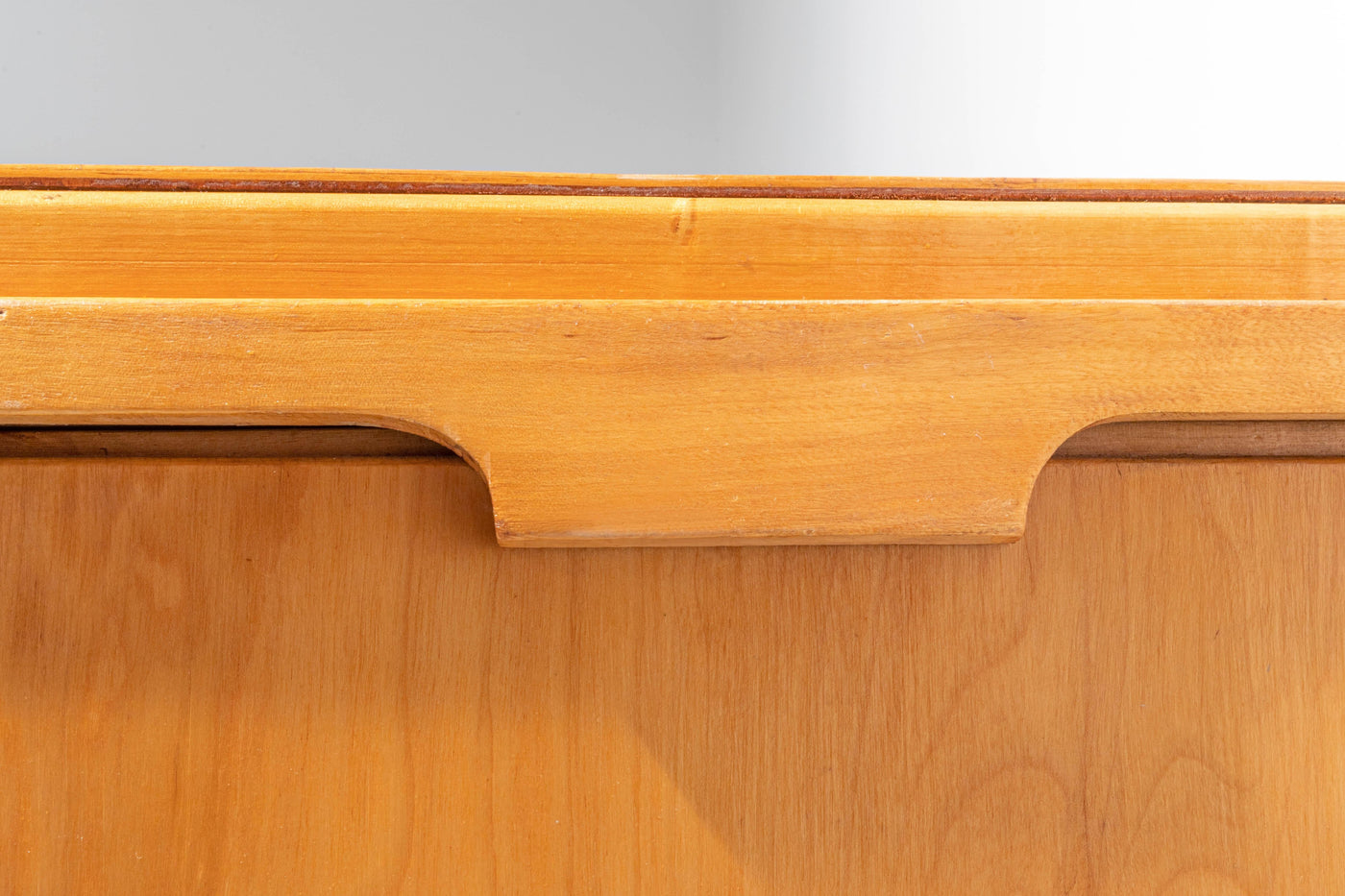 Small french two-door Cabinet with extractable side leafs in wood, 1970's