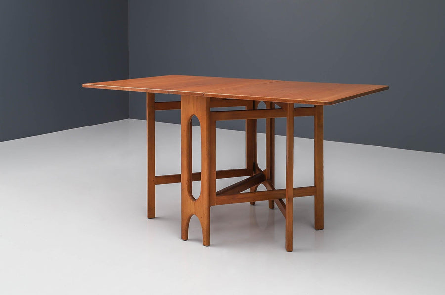 Sculptural Dining Table with Two Drop Leaves in Teak, Denmark, 1960's