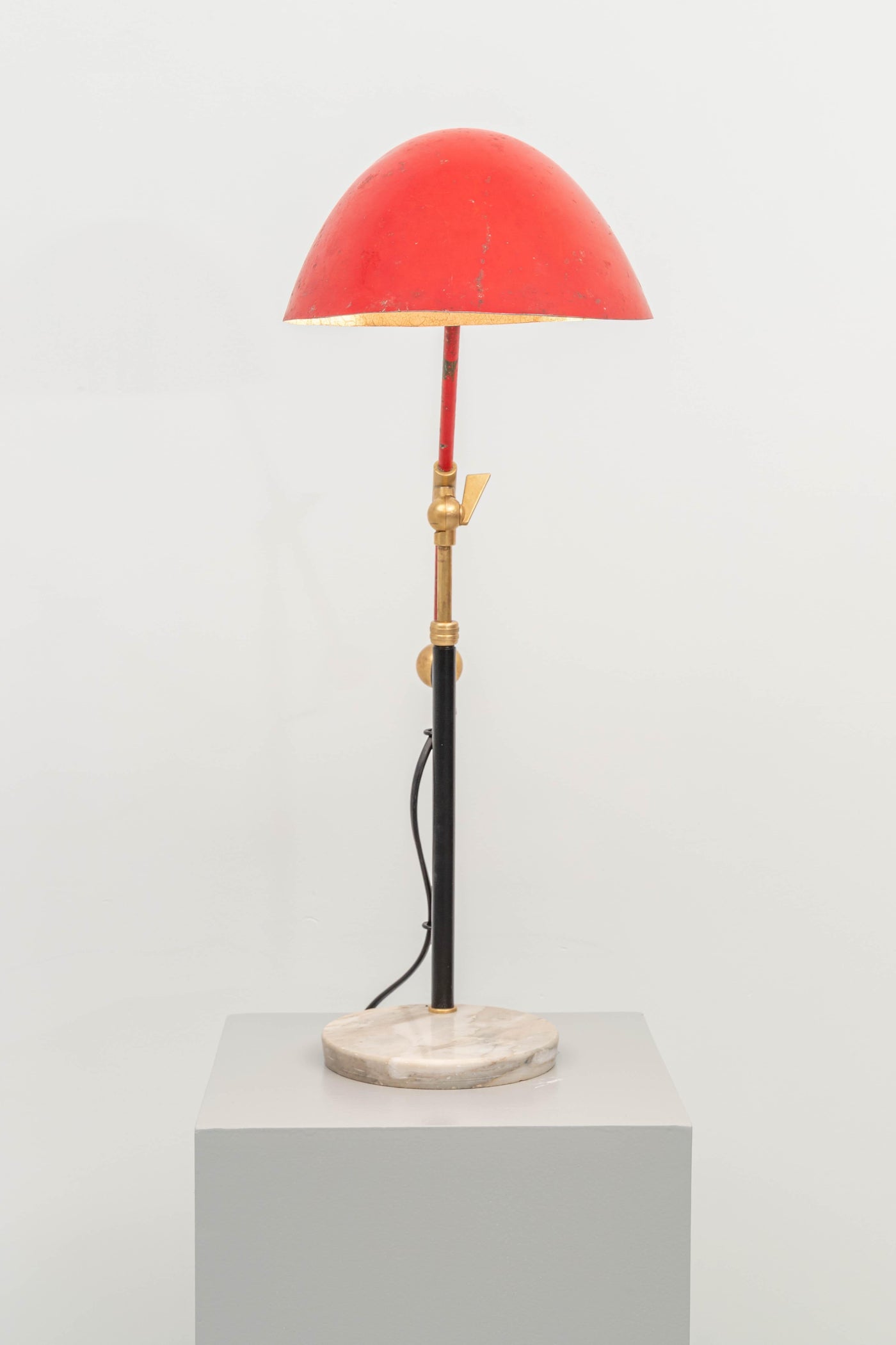 Angelo Brotto 5023 Table Lamp in Marble, Metal and Brass for Esperia, 1950's