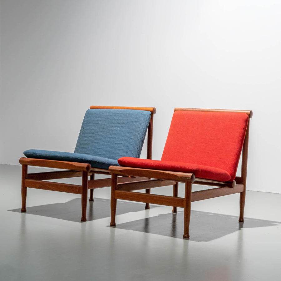 Set of 2 Lounge Chairs by Kai Lyngfeld Larsen in Teak, Denmark, 1960's