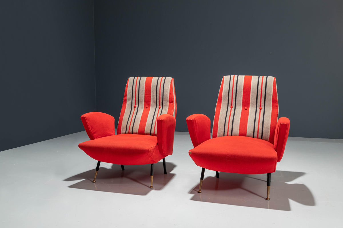 Set of Two Italian Disco Chairs in Original Upholstery, 1960's