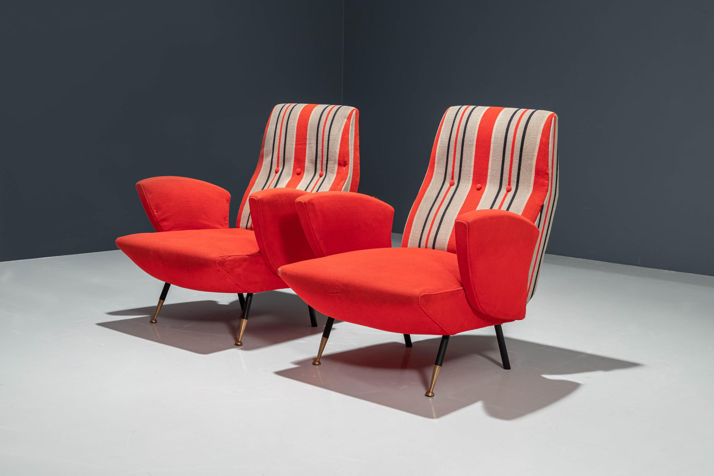 Set of Two Italian Disco Chairs in Original Upholstery, 1960's