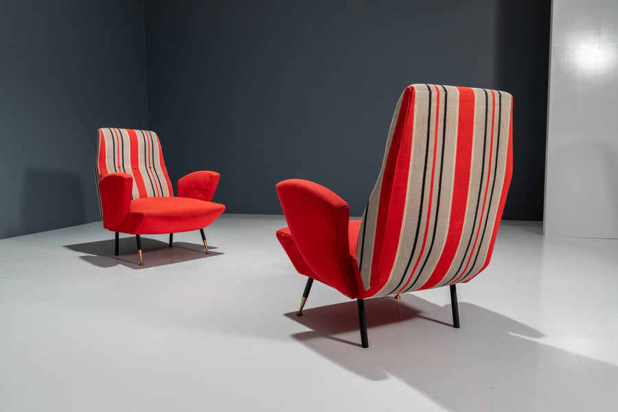 Set of Two Italian Disco Chairs in Original Upholstery, 1960's